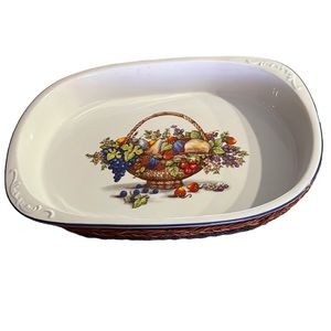 Nantucket porcelain bakeware fruit basket theme set